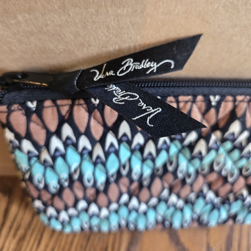 Colorful Patterned Vera Bradley Zipper Clutch Pouch - Picture 2 of 4